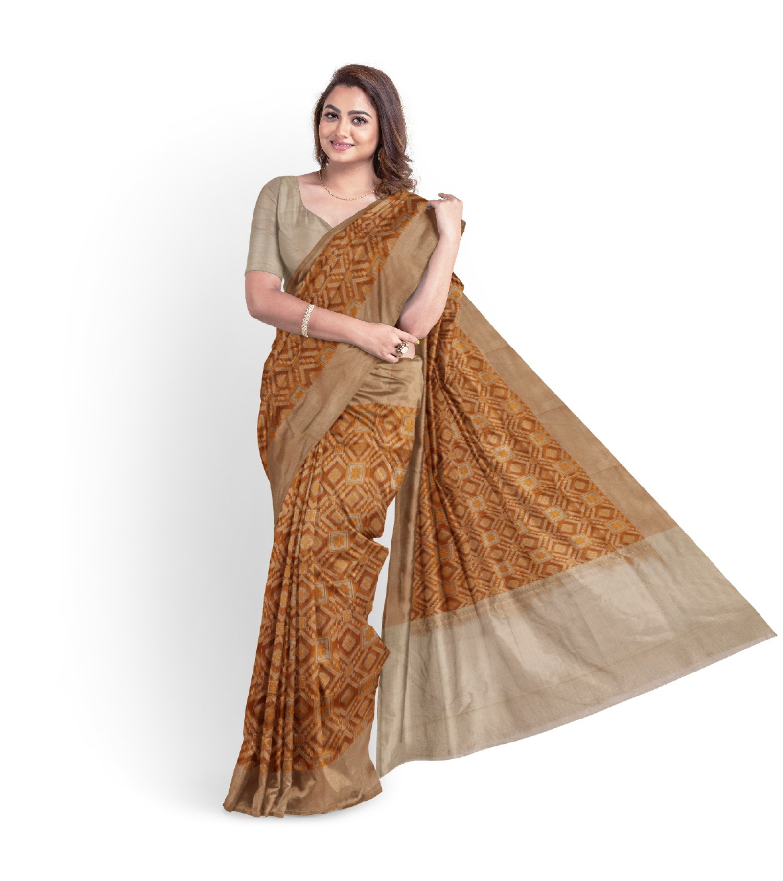 Exclusive Royal Princess Golden Peru Woven Kanchipuram Silk Saree 